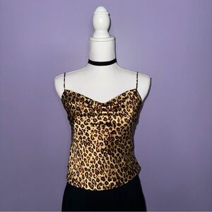 NWT Zara Leopard Drape Neck Tank Top